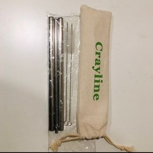 Crayline Boba Metal reusable straws set